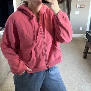 American Eagle cropped oversize zip up